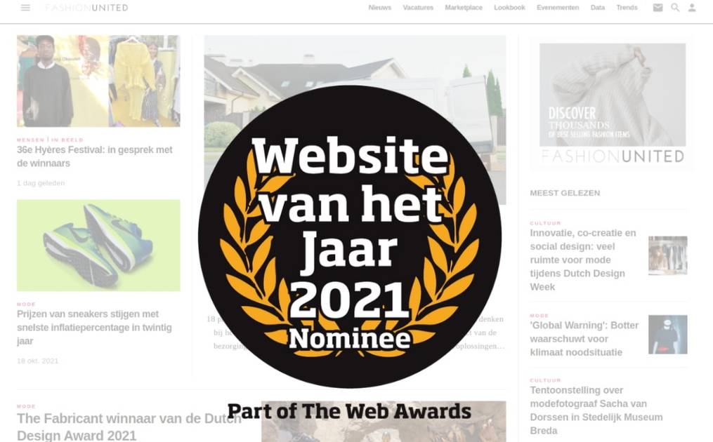 FashionUnited.nl nominated for Website of the Year 2021